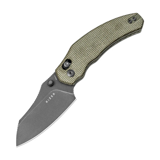 KIZER Bulldog - Nitro-V Blade, Micarta Handle