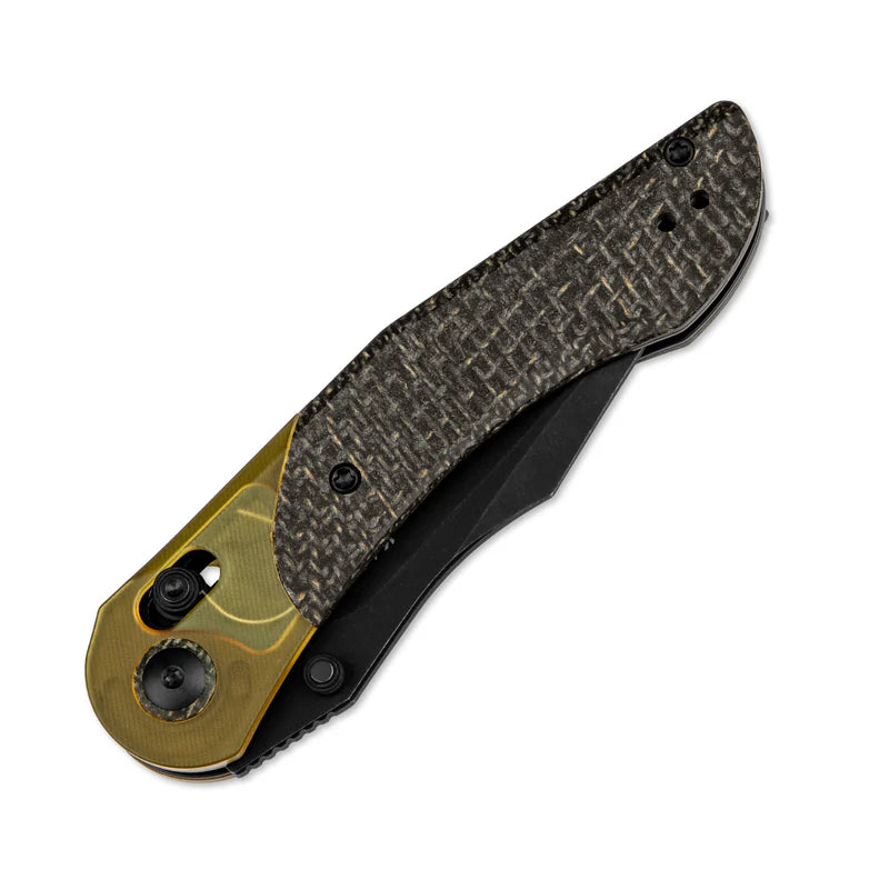 KIZER Mini Mystic - Burlap Micarta & PEI Handle