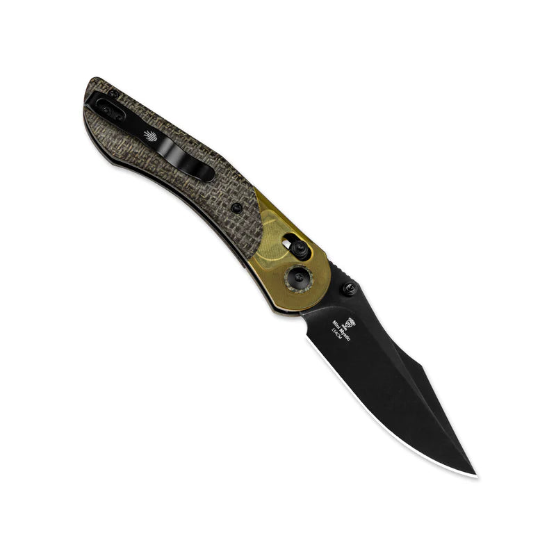 KIZER Mini Mystic - Burlap Micarta & PEI Handle