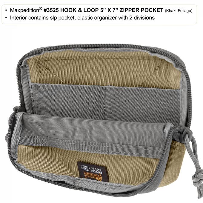 Maxpedition Hook & Loop 5" x 7" Zipper Pocket