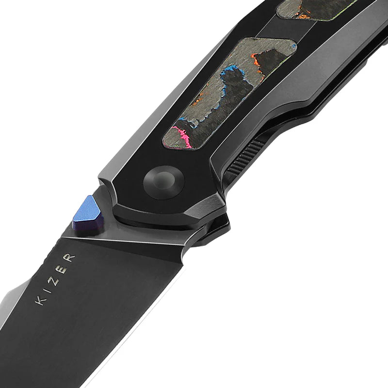 KIZER Feweed - S45VN, Titanium Camo Carbon 80s