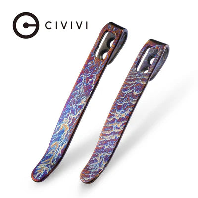 Civivi Flamed Titanium Pocket Clips