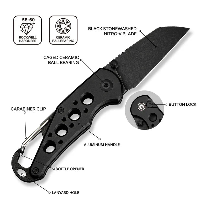 CIVIVI Pragma - Black Aluminium Handle