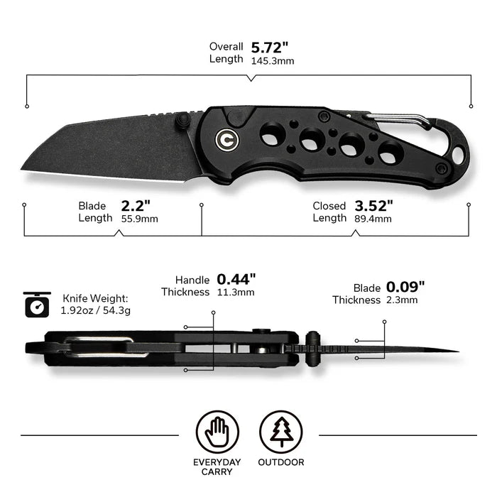 CIVIVI Pragma - Black Aluminium Handle