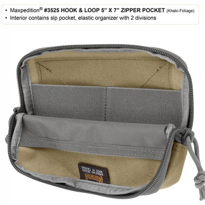 Maxpedition Hook & Loop 5" x 7" Zipper Pocket