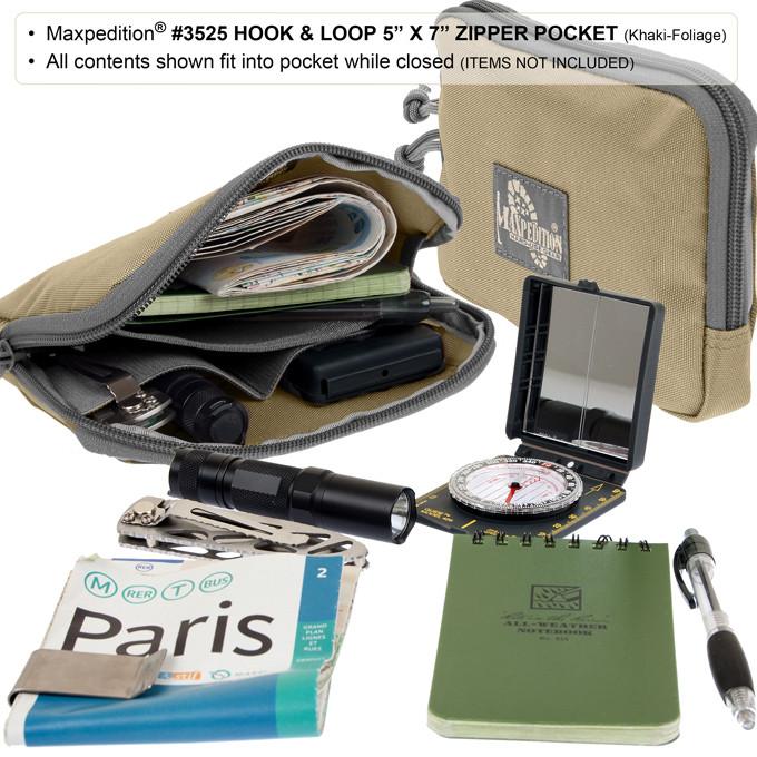 Maxpedition Hook & Loop 5" x 7" Zipper Pocket