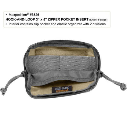Maxpedition Hook & Loop 3" x 5" Zipper Pocket