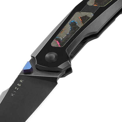 KIZER Feweed - S45VN, Titanium Camo Carbon 80s