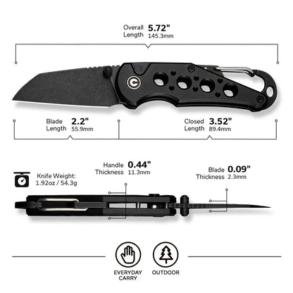 CIVIVI Pragma - Black Aluminium Handle