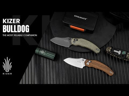 KIZER Bulldog - Nitro-V Blade, Micarta Handle