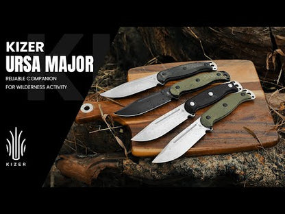 KIZER Ursa Major - AEB-L Blade, Green G10 Handle